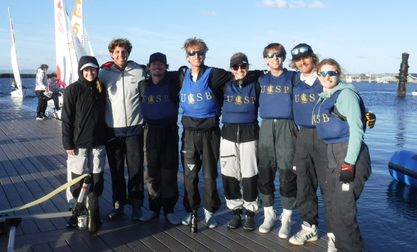 UCSB sailing team posing for photo