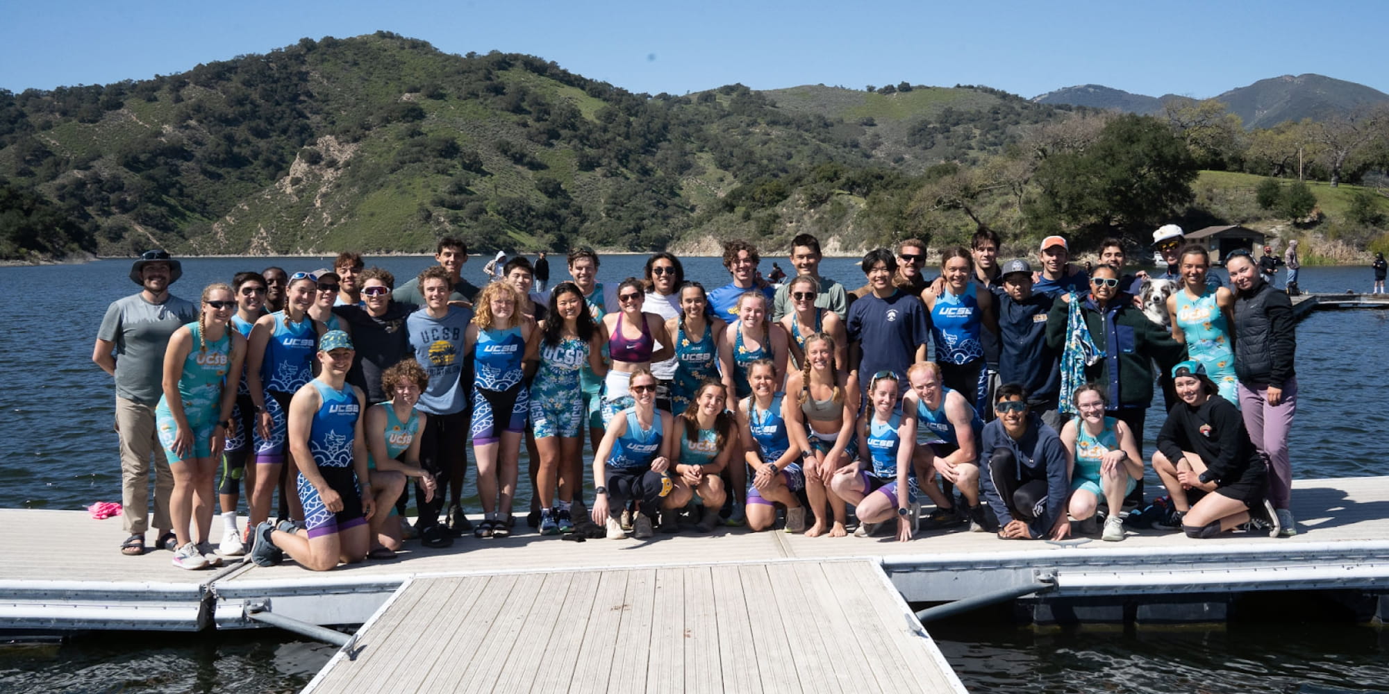 UCSB triathlon team poses