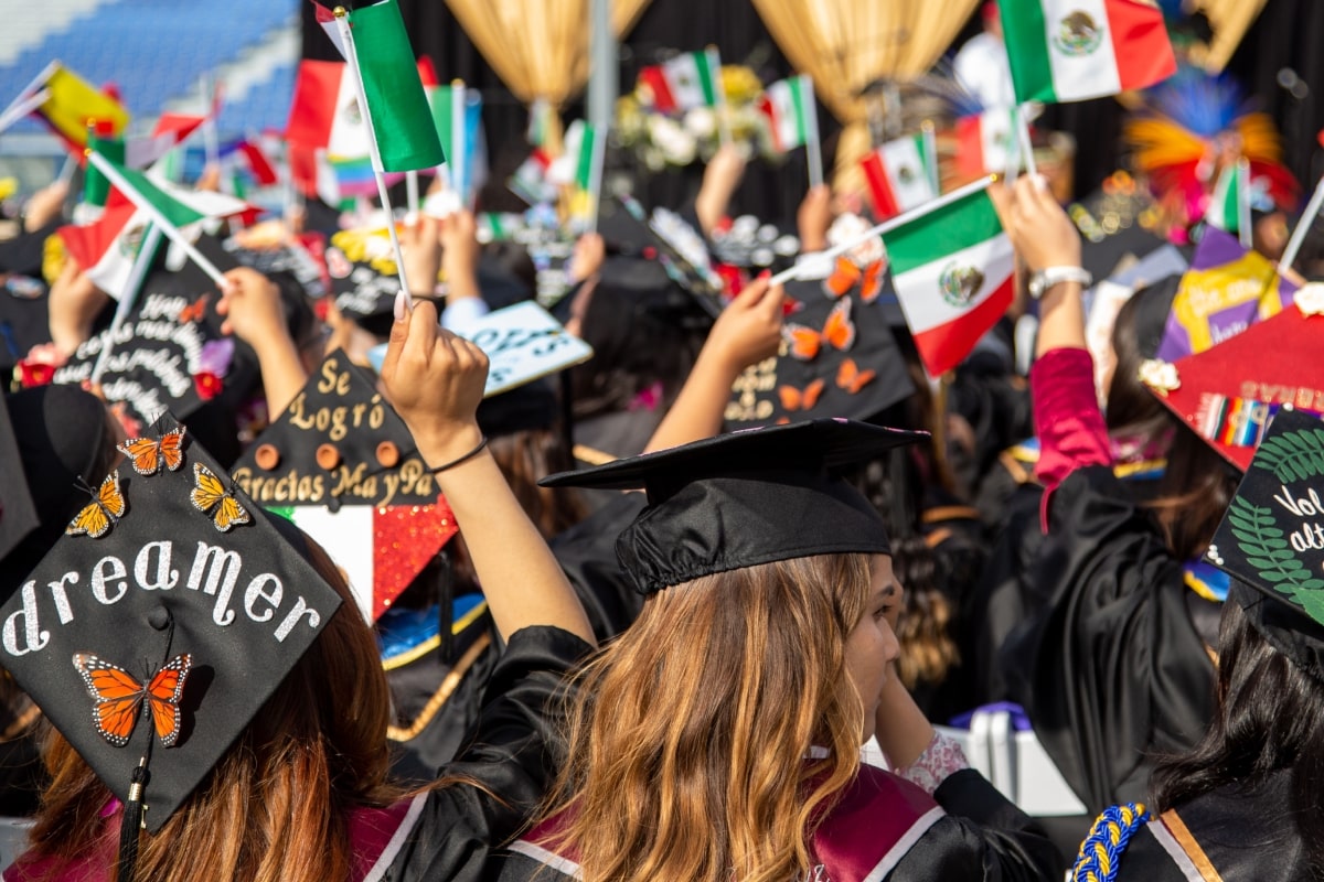 Graduating class at commencement
