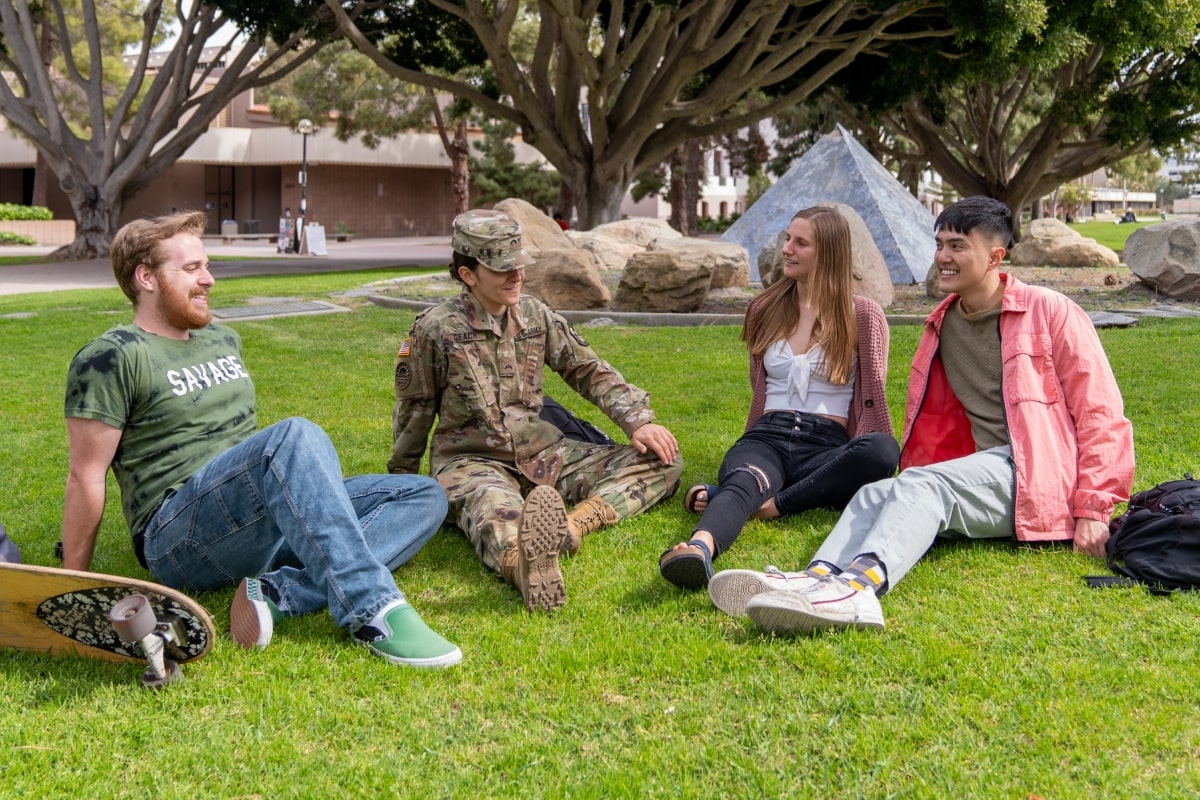 Students on lawn