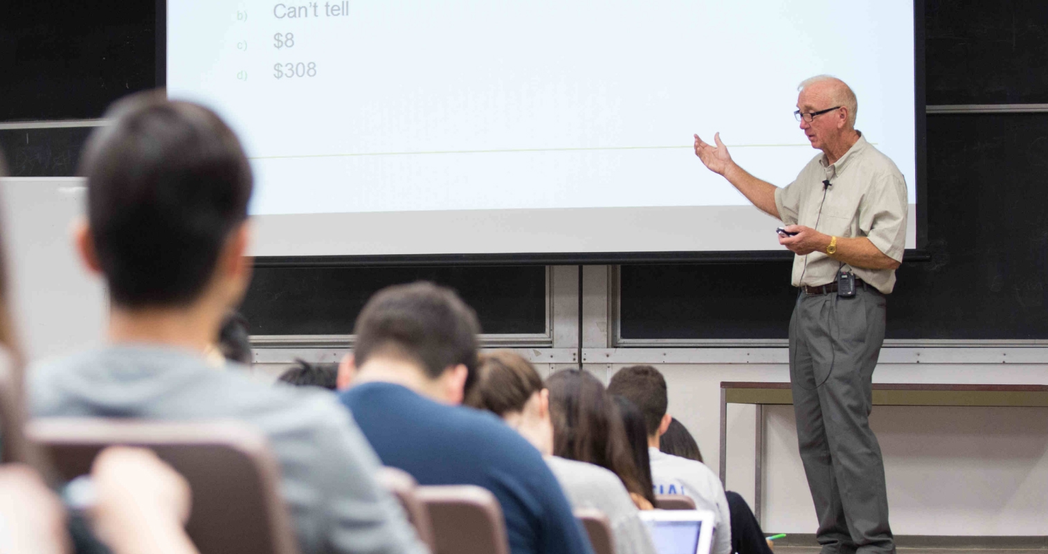 Professor teaching accounting