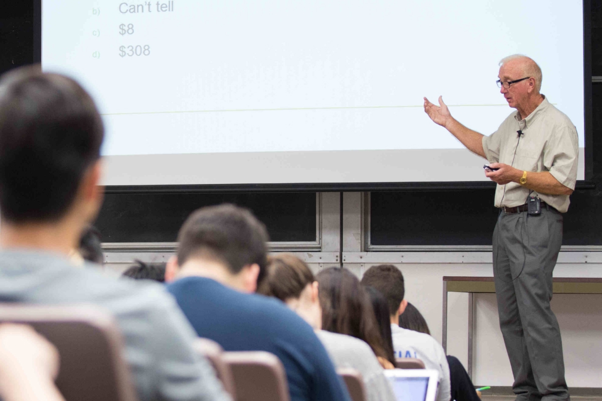 Professor teaching accounting