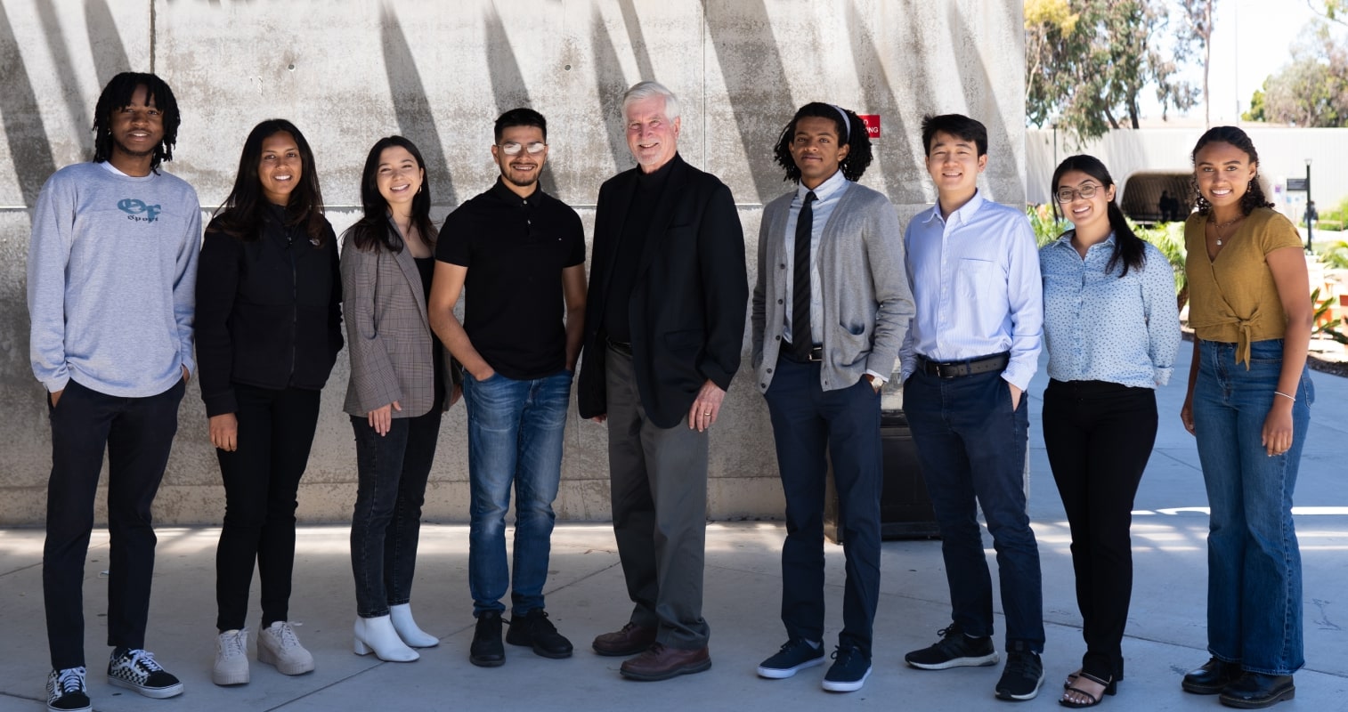 Group of students with Gene Lucas